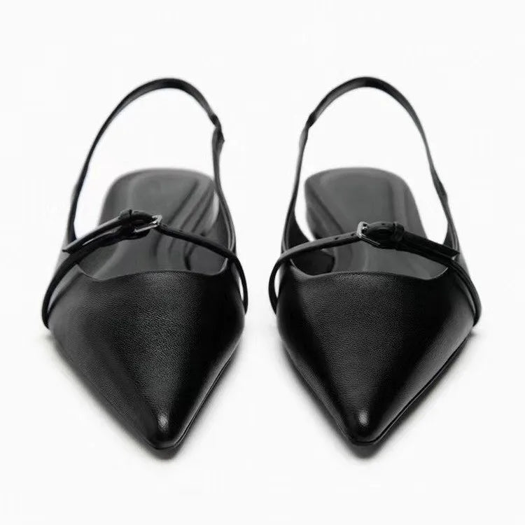 Women Sandal Pointed Toe Shallow Slip on Ladies Shoes