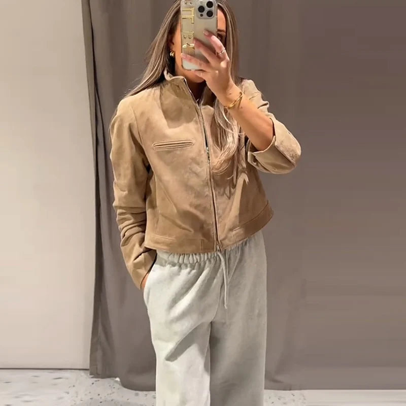 Women’s Short Suede Jacket