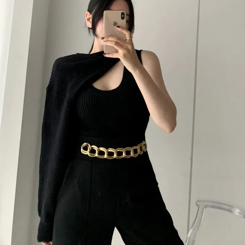 Pullover Short Sweater Two-piece Set