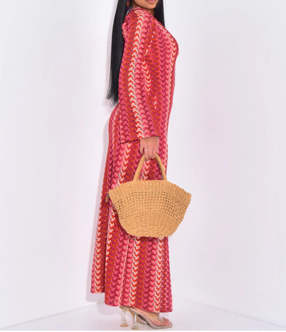 Frühling Sommer Mode Gestreiften Strickkleid Frauen