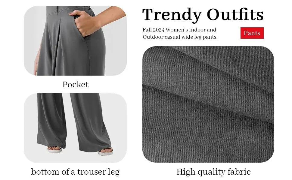 Hanging High Waisted Wide Leg Pants