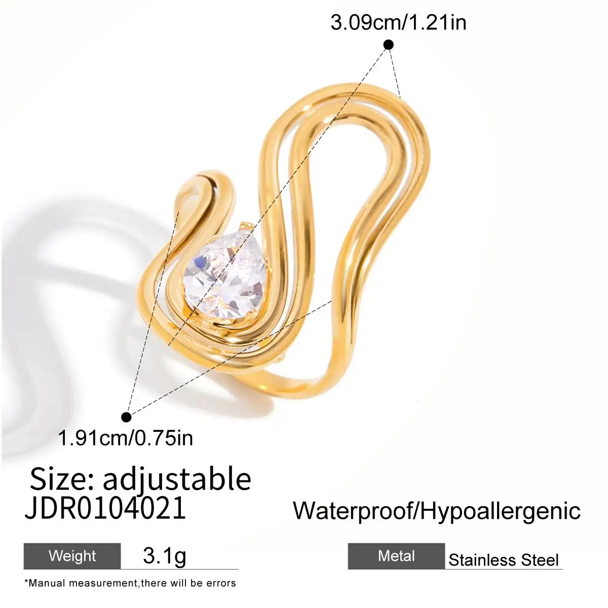 Minimalist Gold Color Plated Stainless Steel Rings