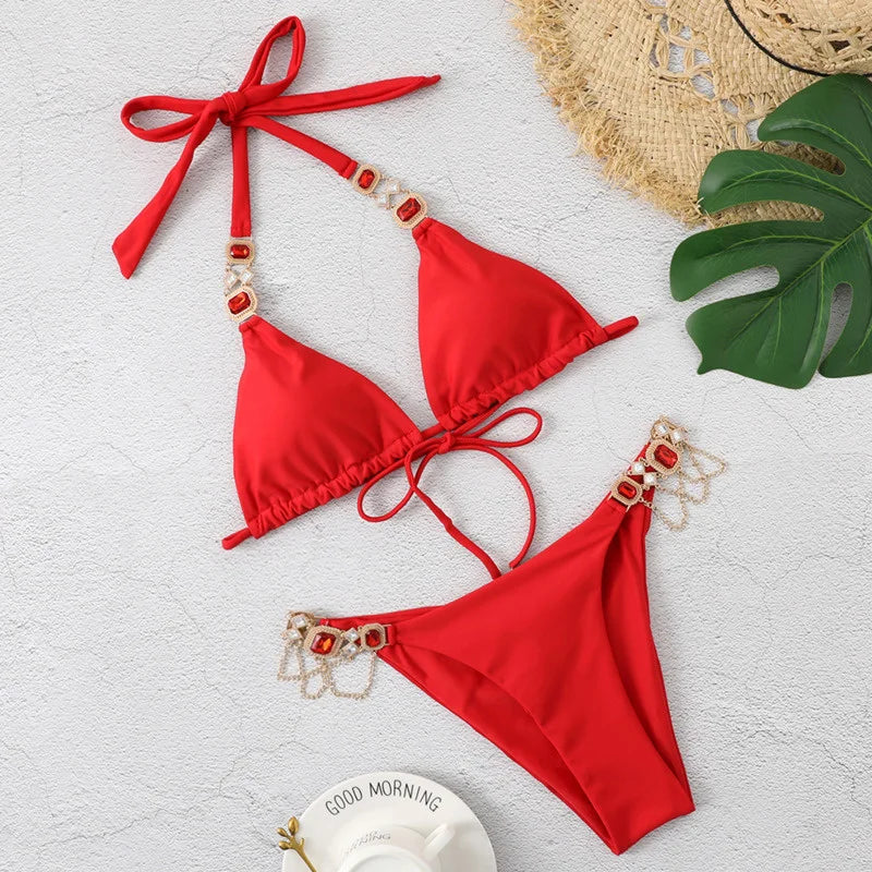 Women's Swimsuit With Rhinestones - Norellé