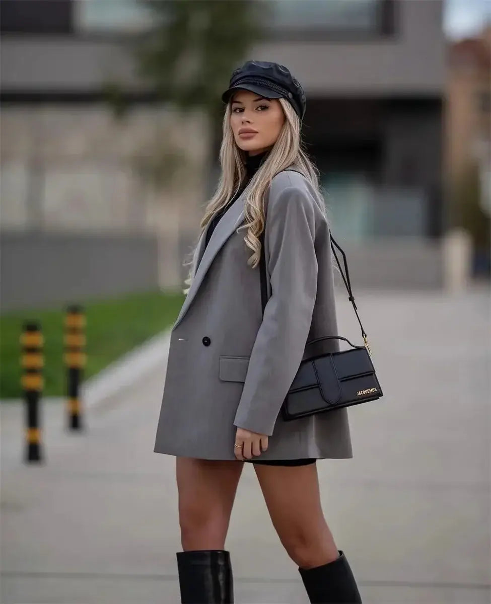 Chic Office Lady Double Breasted Blazer