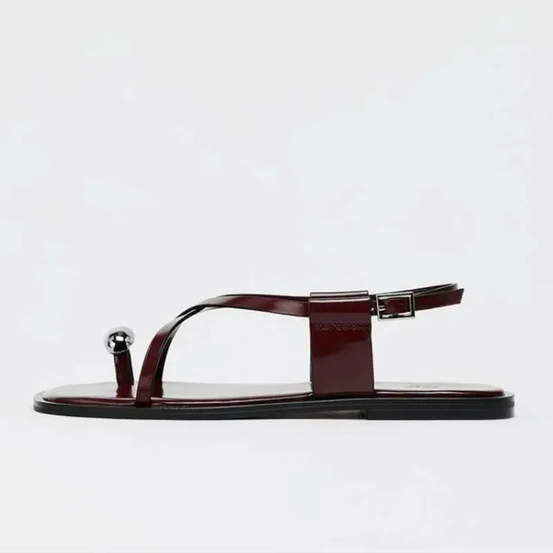 Sommer Kryssrem Spenne Design Flate Sandaler Dame 