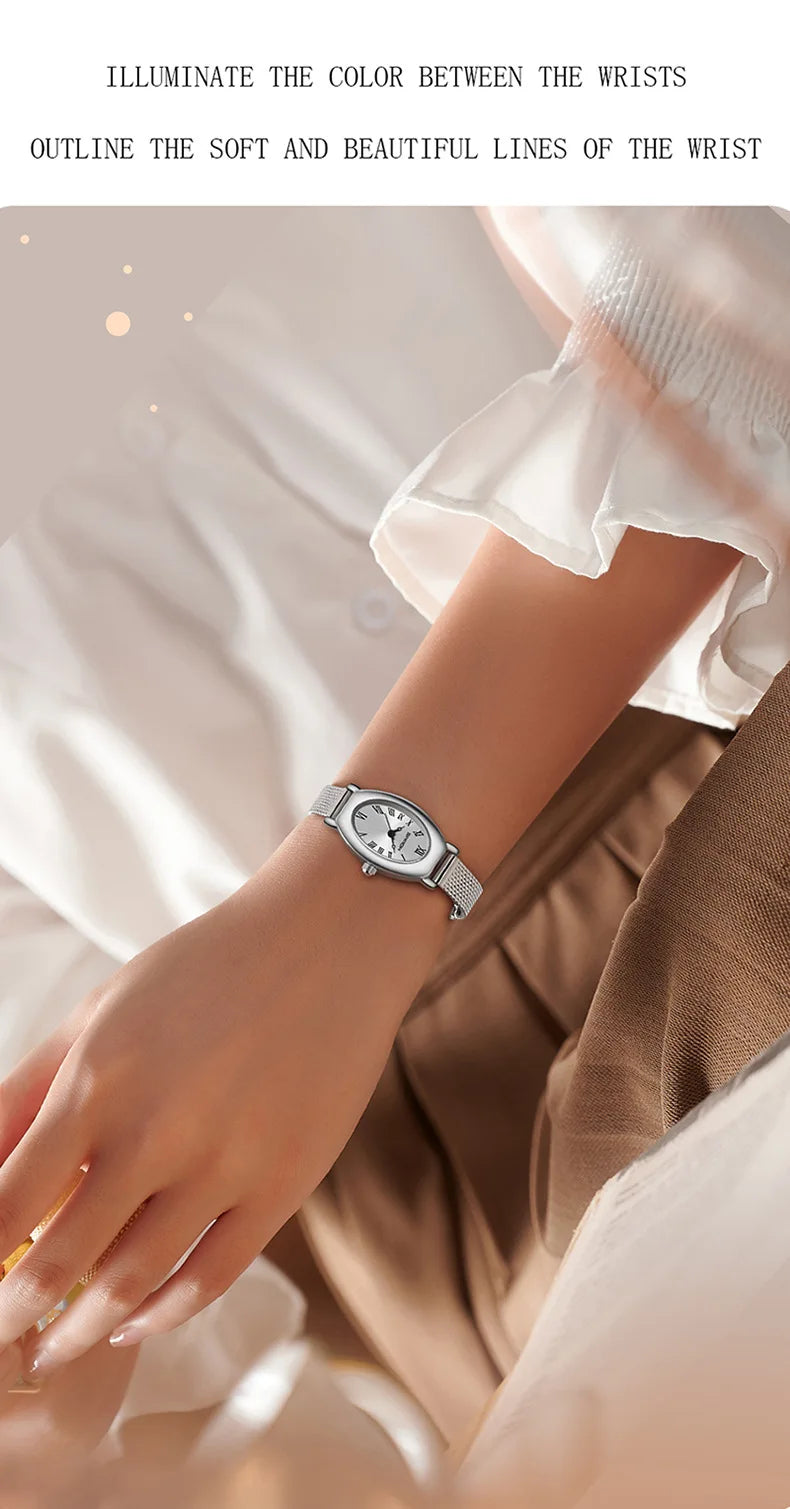 Women Quartz Watch Vintage Stainless Steel