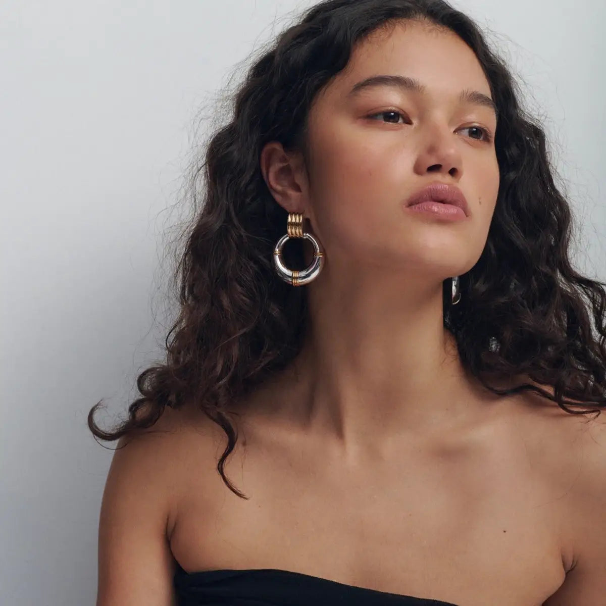 Double Hoop Stud Earrings