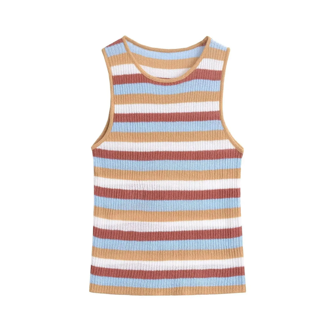 Women's Slim-fit Striped Knitted Vest Skirt Set