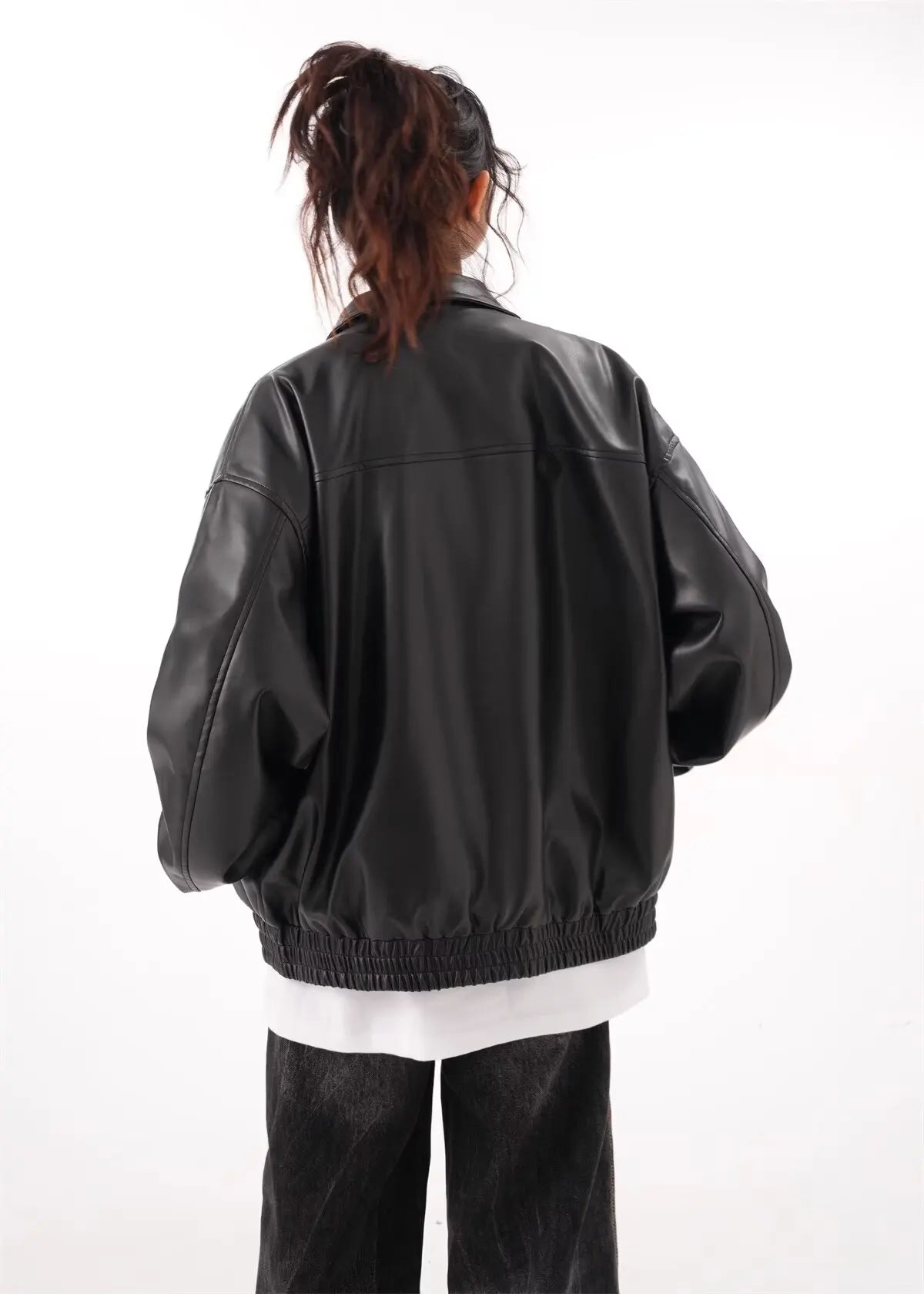Faux PU Leather Rider Jacket For Women