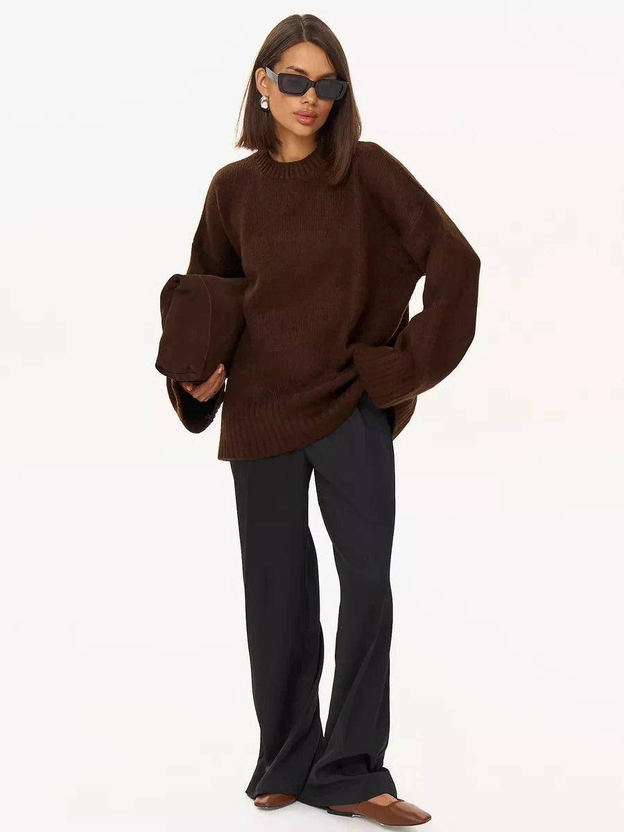 Women’s Crew Neck Vintage Oversize Trendy Sweater