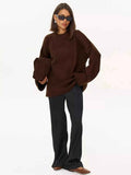 Women's Crew Neck Vintage Oversize Trendy Sweater