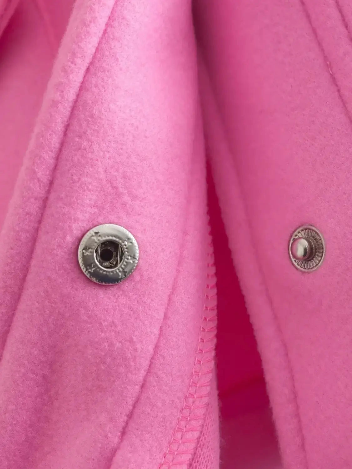 Solid Front Pockets Button Long Sleeve Jacket