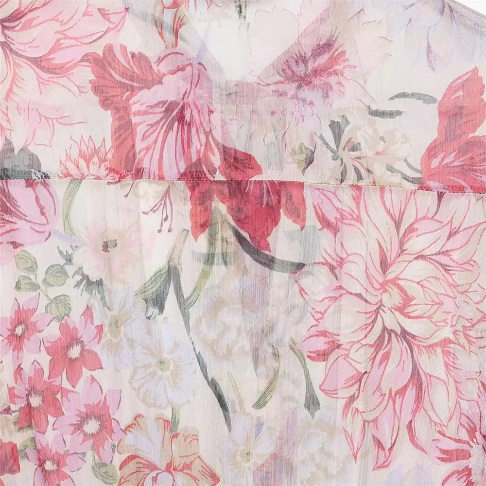 Women’s Dress With Waistband and Floral Print