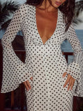 Elegant White Print Women's Dress - Norellé