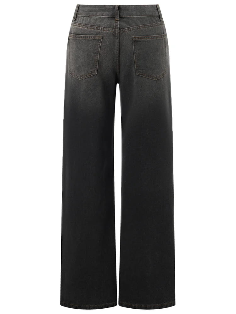 Women Wide Leg Boyfriend Jeans