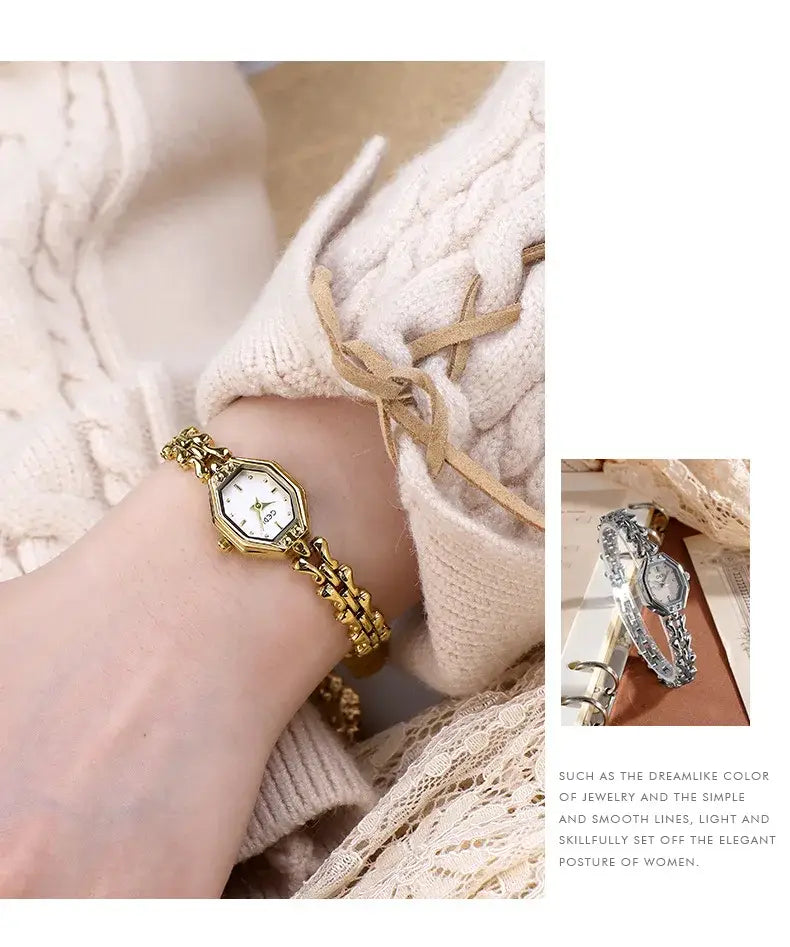 Retro Metal Bracelets high-end Waterproof Women Fashion Quartz Wristwatches