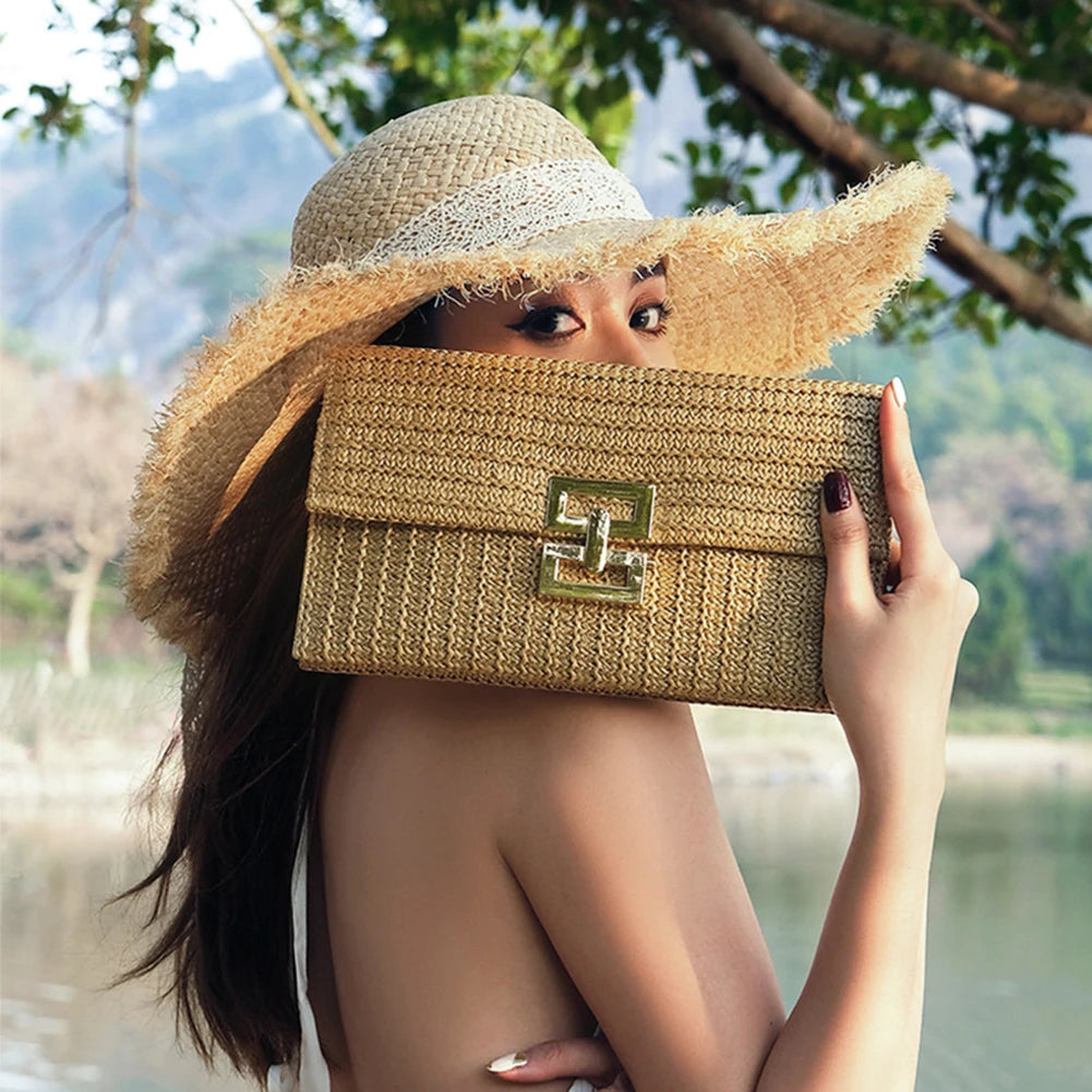 Straw Woven Clutch for Women