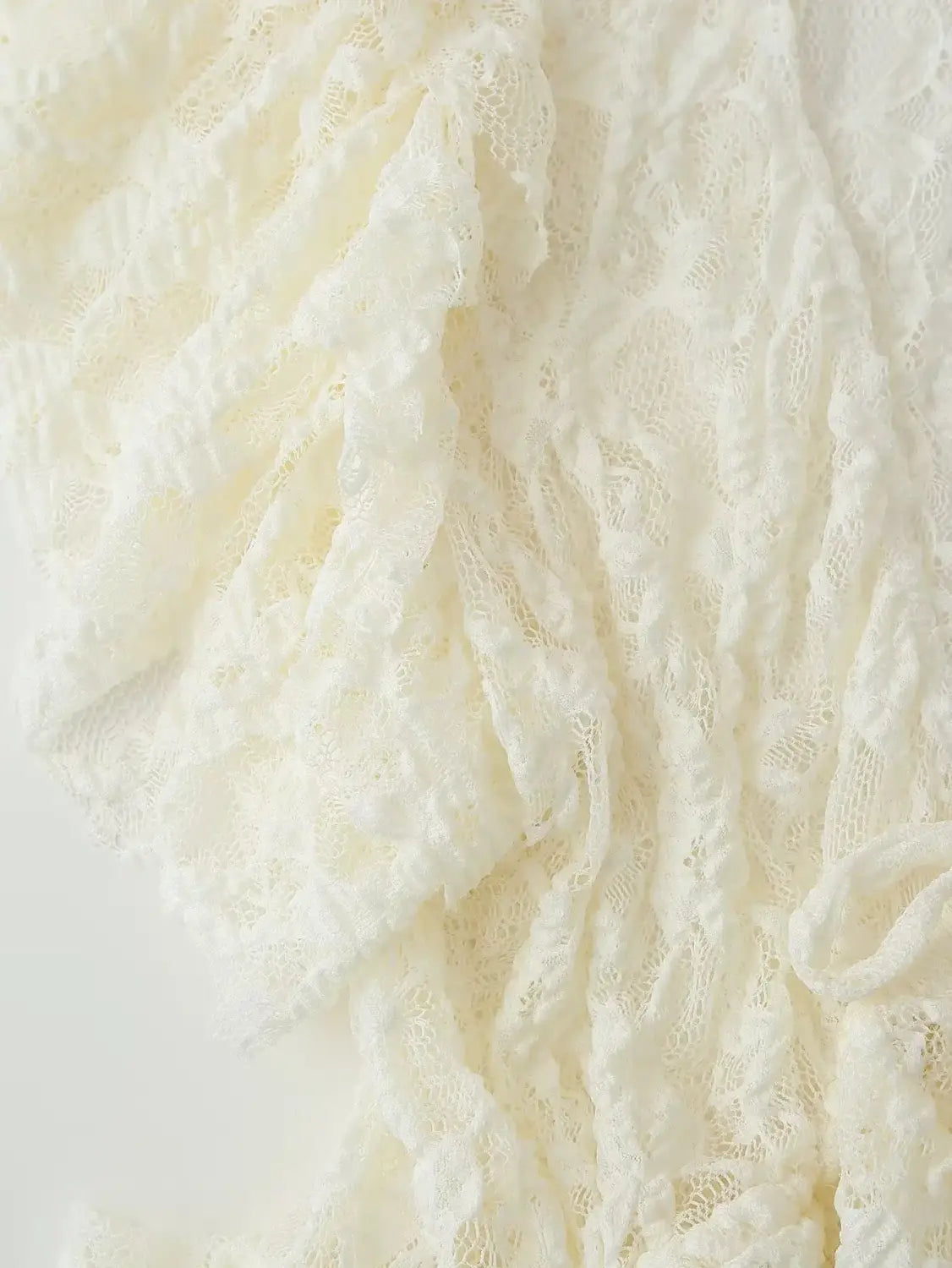 Women Bow Layered Lace Shirt Hollow V-neck