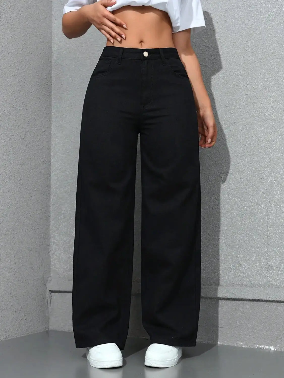 Wide Leg Pants Jeans Women Vintage Denims High Waist