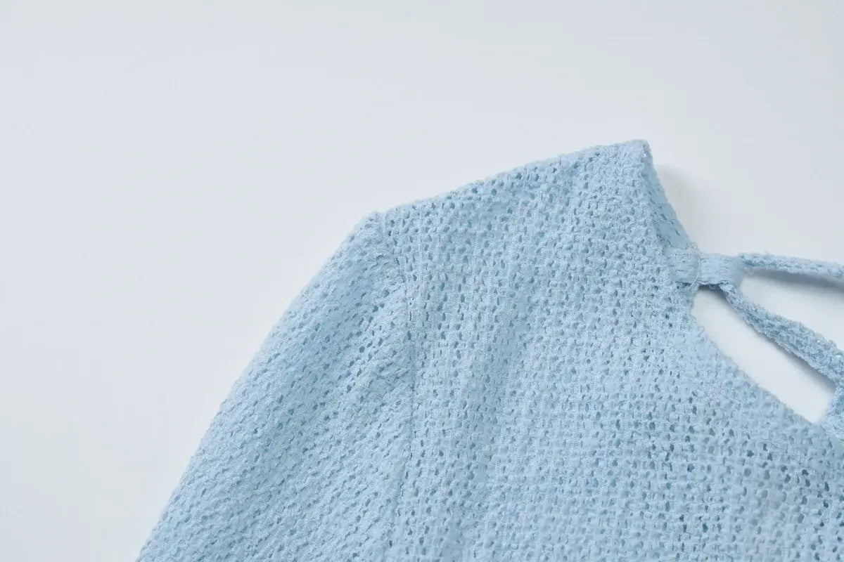 Backless Lace Up Knitted Dress For Women