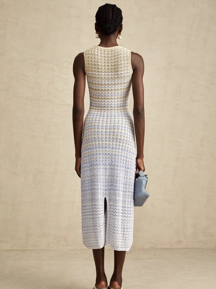 Women Knitted Dress Slim Sleeveless