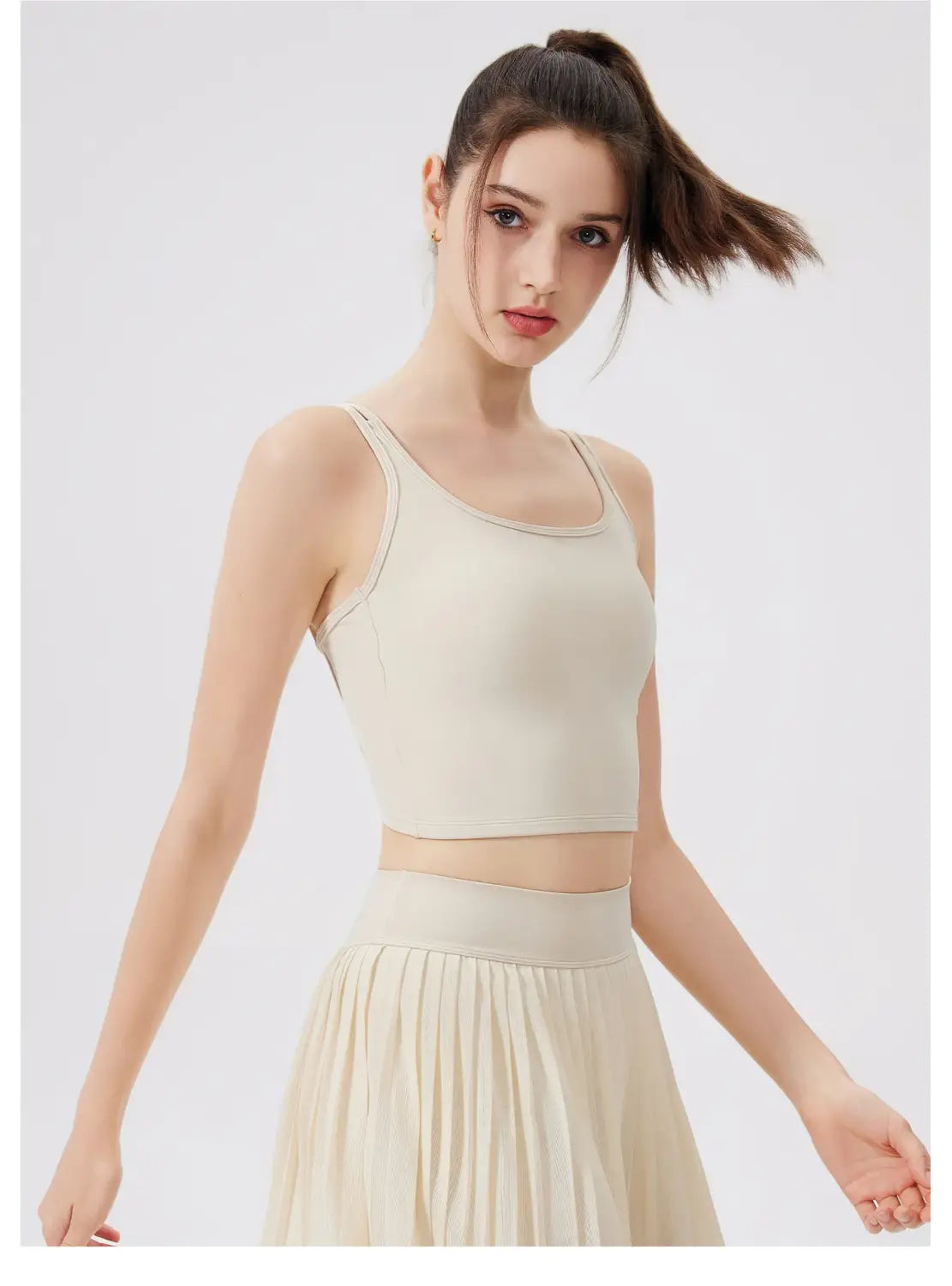 Women Yoga Back Thin Cross Straps Tank Top