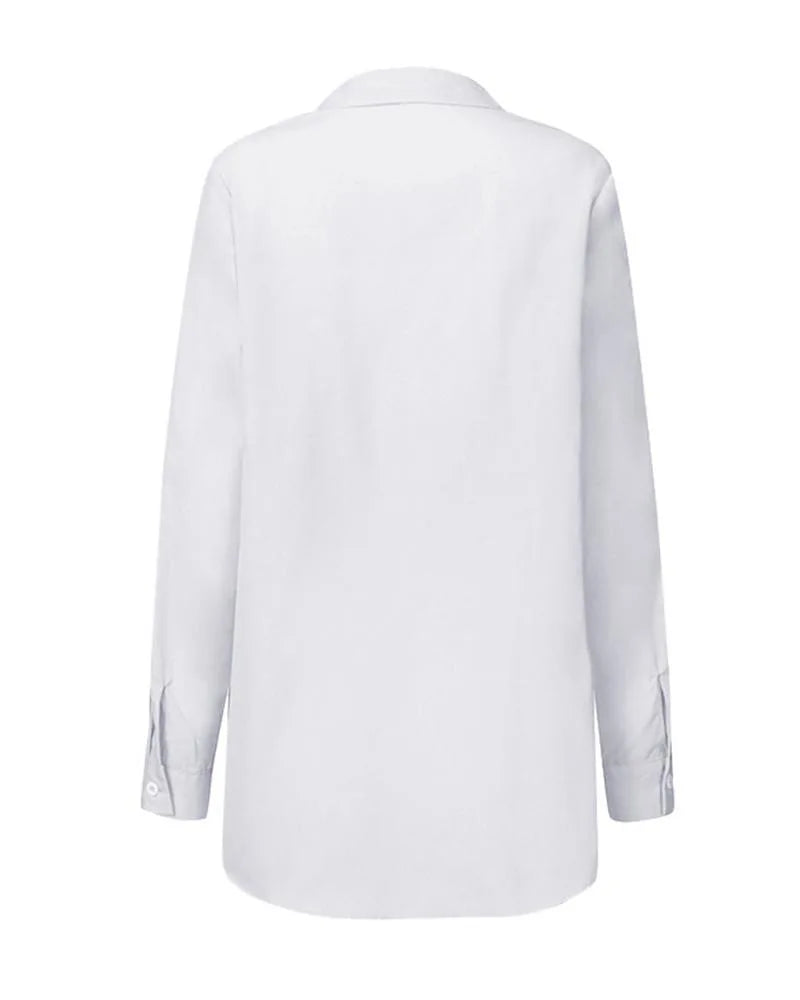 Slim Button White Shirt Women