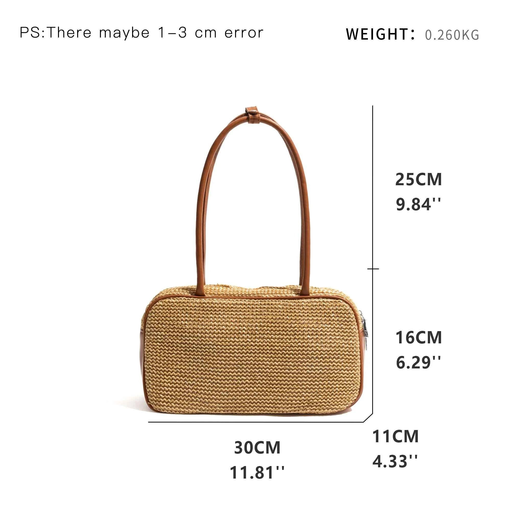 Versatile Straw Weave Boston Armpit Shoulder Purse