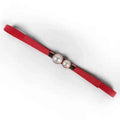 Elegant Double Pearls Buckle Elastic Women Belts