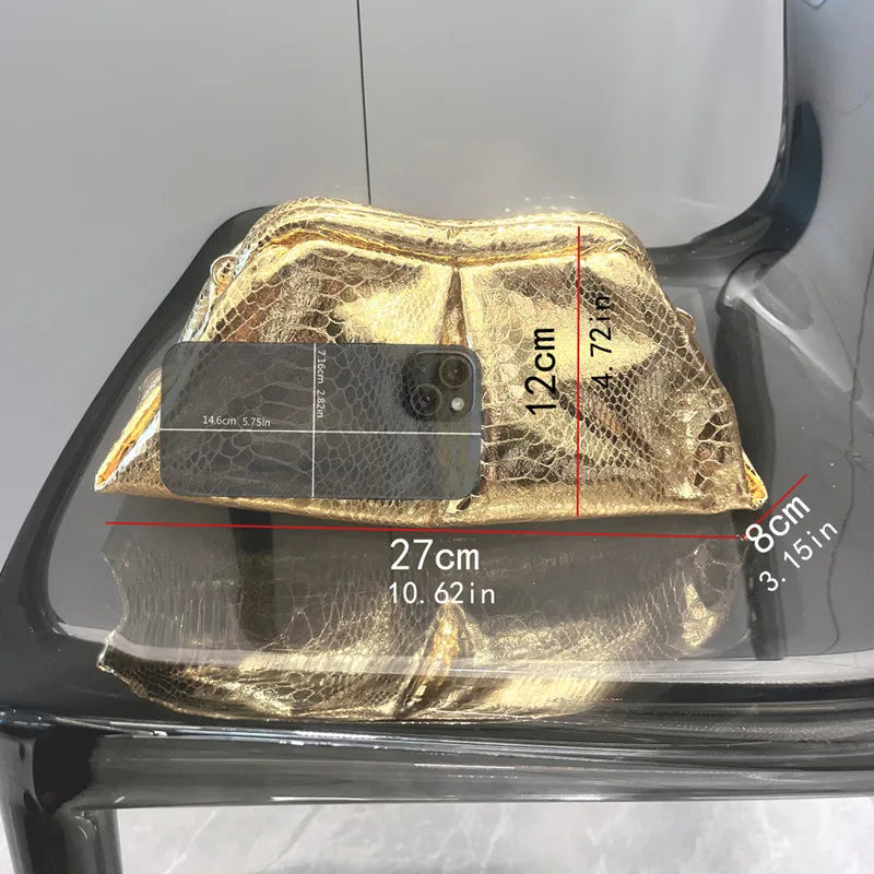 Women Serpentine Pattern Wedding Evening Clutch Bag