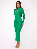 Hollow Out Long Sleeve Sexy Maxi Dress For Women Gown Autumn - Norellé