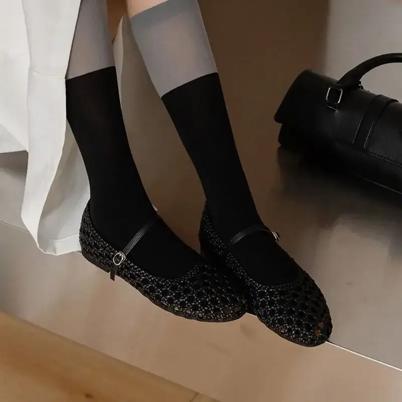 Brown Hollow Out Design Women Flats