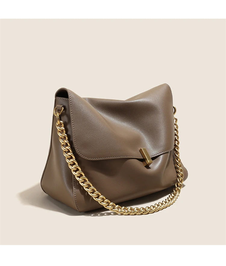 Retro Genuine Leather Large Chain Shoulder Bags For Women