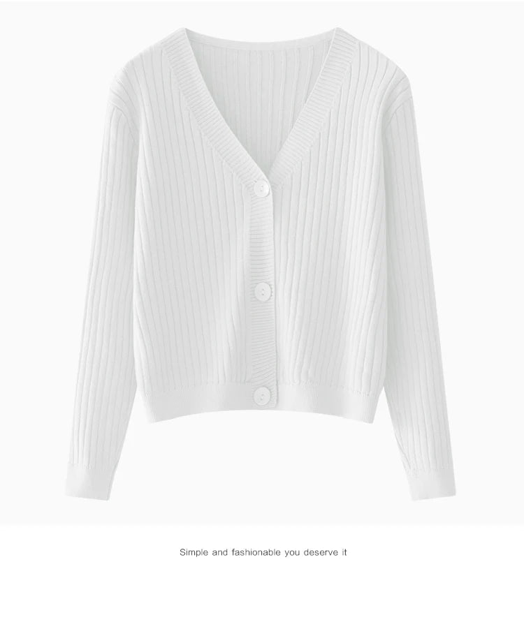 Women Cardigans Sweater V-neck
