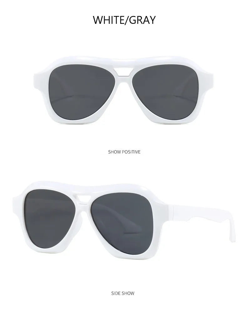 Retro Double Beam Sunglasses Women