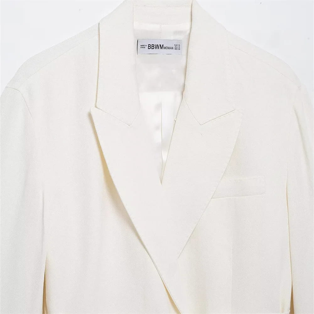 Women’s Casual Retro Linen Blend Suit Jacket&Pants Set