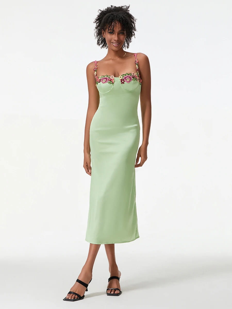 Satin Sling Bodycon Long Dress Women