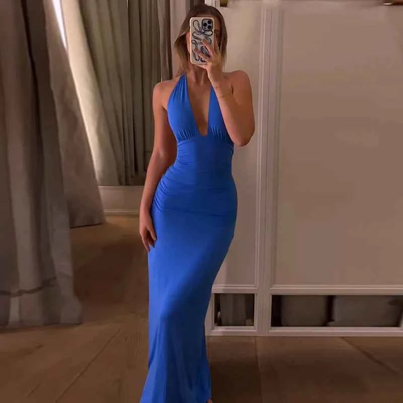 Halter Backless Long Dress For Women