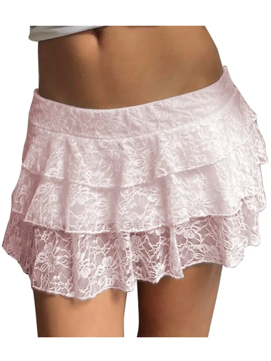 Women’s Mini Skirt Floral Elastic Waist
