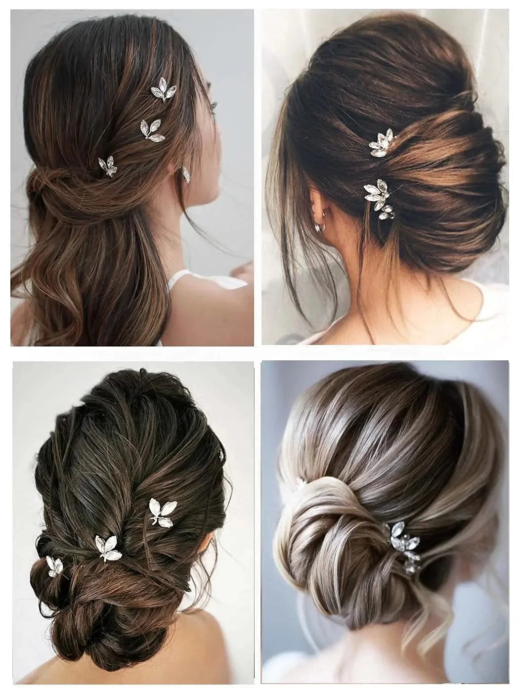 3-teilige Braut-Diademe, U-förmige Haarnadel 