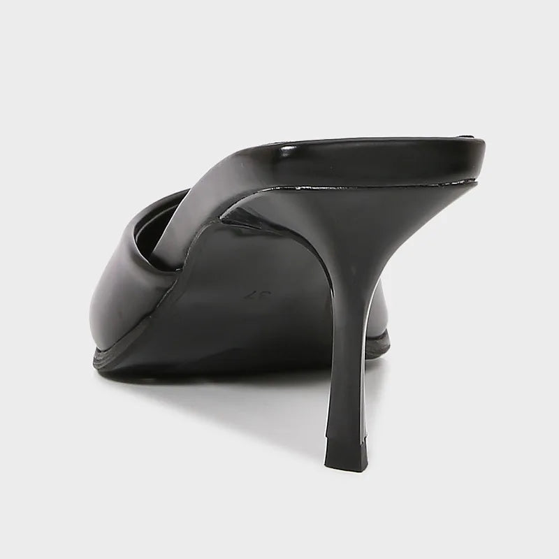 Silver Women’s Slippers Pointed Toe Slide Sandals