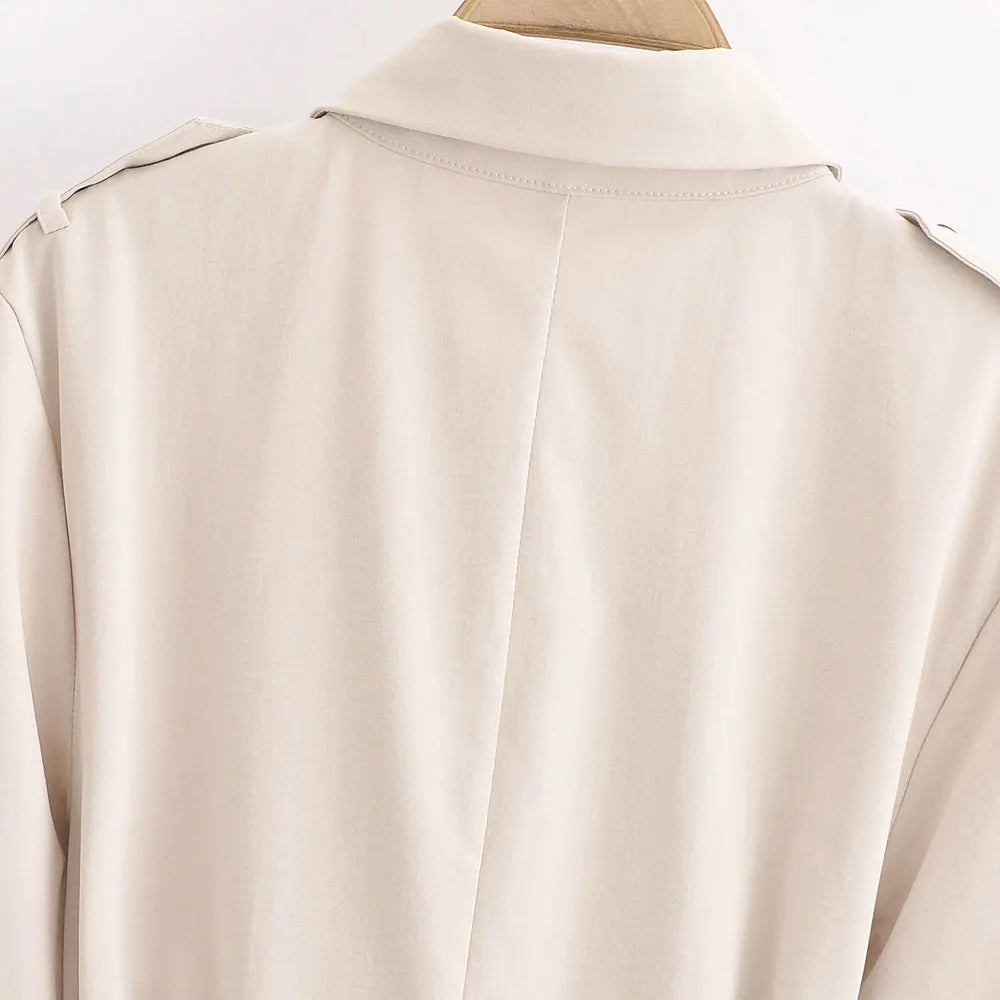 Women’s Fashion Belted Front Button Shirt