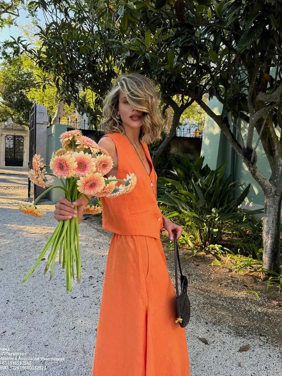 Womem’s Chic Vest Skirt Suit 2-Piece Set