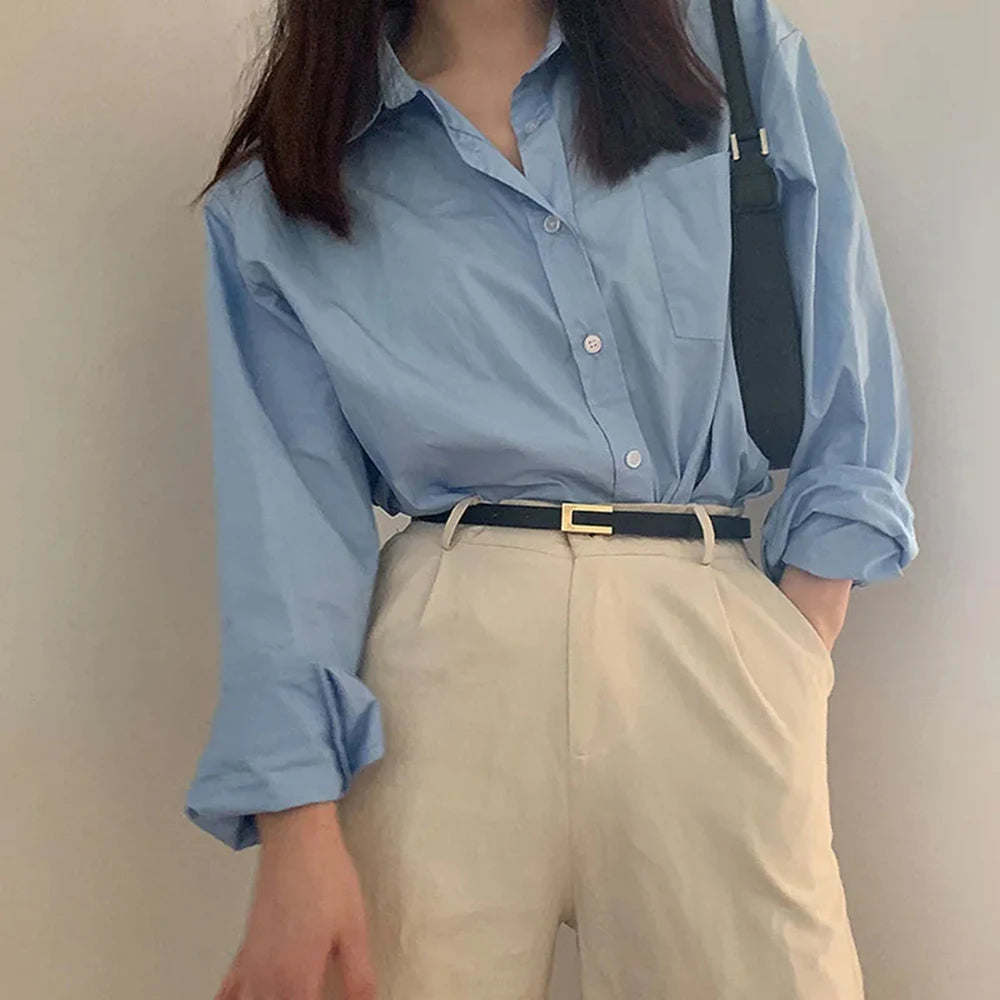 Women Thin Belt Black PU Leather