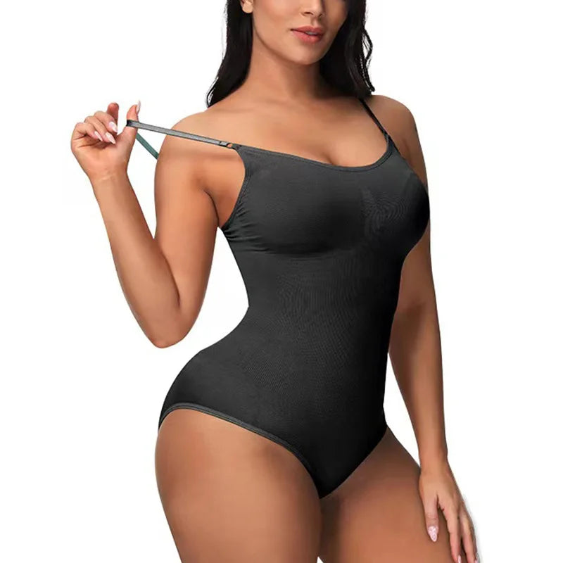 V Neck Spaghetti Strap Bodysuits Compression Body Suits