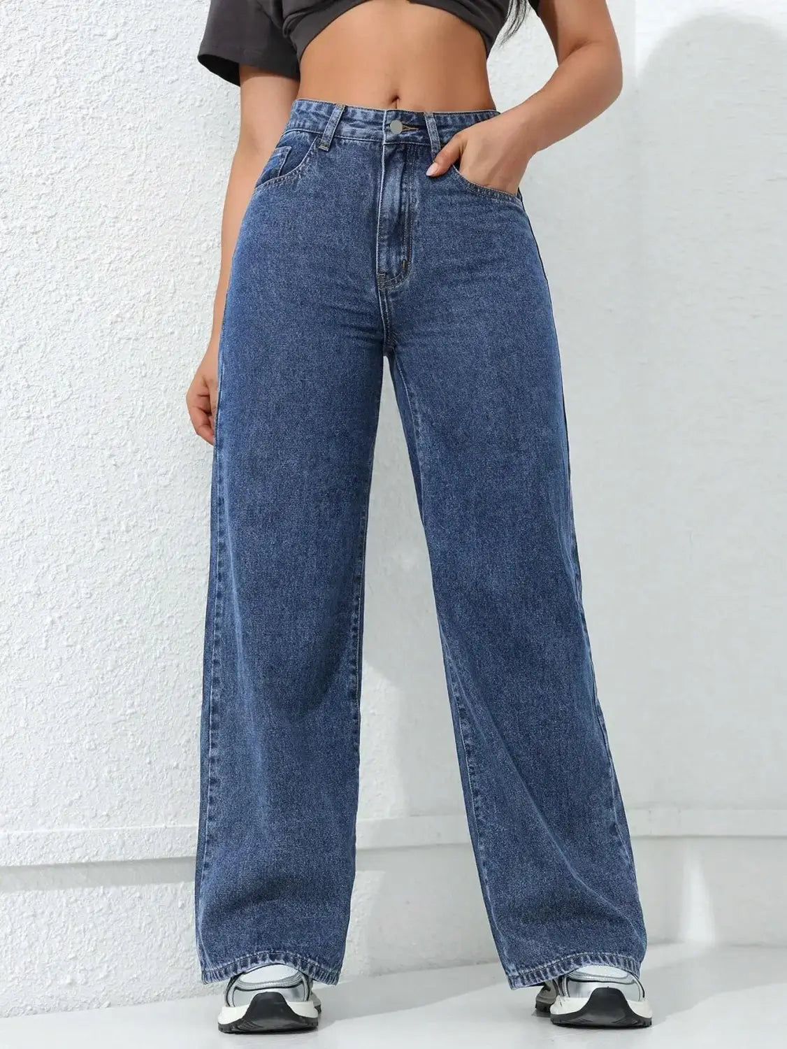 Wide Leg Pants Jeans Women Vintage Denims High Waist