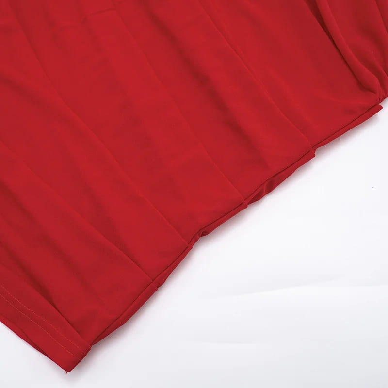 Mesh One-shoulder Long Sleeve Mini Dress