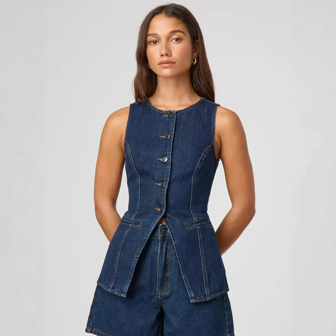 Sett med denimshorts for kvinner