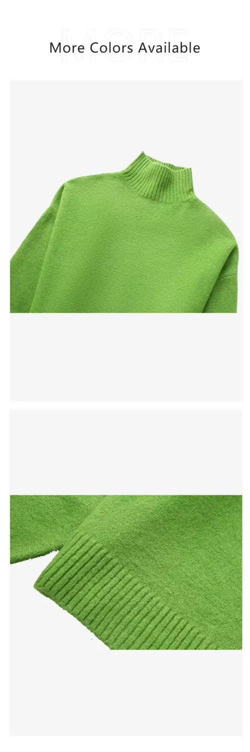 Women’s Half High Neck Soft Knit Pullover Sweater