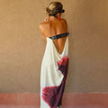 Strapless Print Floral Belt Women Maxi Dress Yellow - Norellé